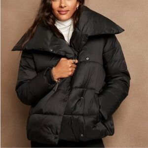 Black Quilted Puffer Jacket